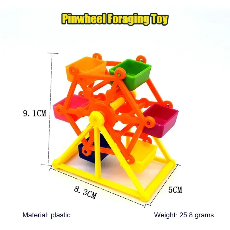 Colorful Parrot Foraging Windmill Toy For Training