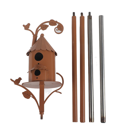 Metal Bird House With Pole Cottage Style Garden Decor Hummingbird Style Waterproof Easy To Assemble Durable For Patio