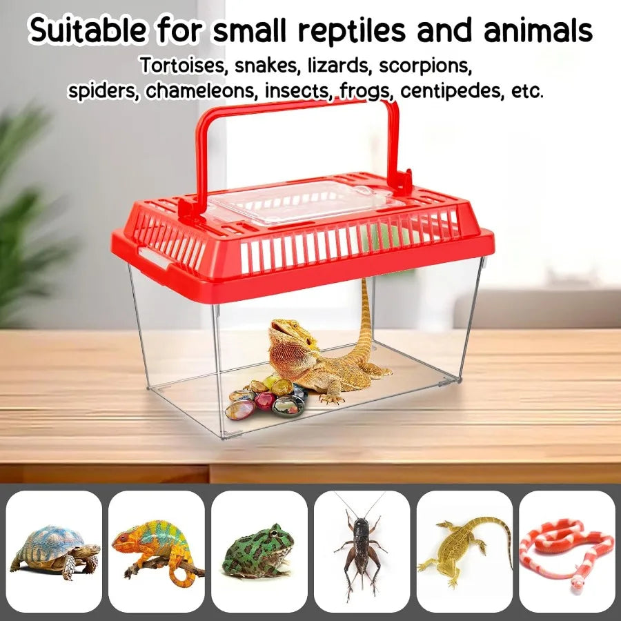 12 Piece Plastic Reptile Terrarium Carrier Cage Tarantula Enclosure