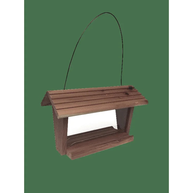 Red Cedar Hopper Bird Feeder 3 Pound Squirrel Proof Attracts Cardinals