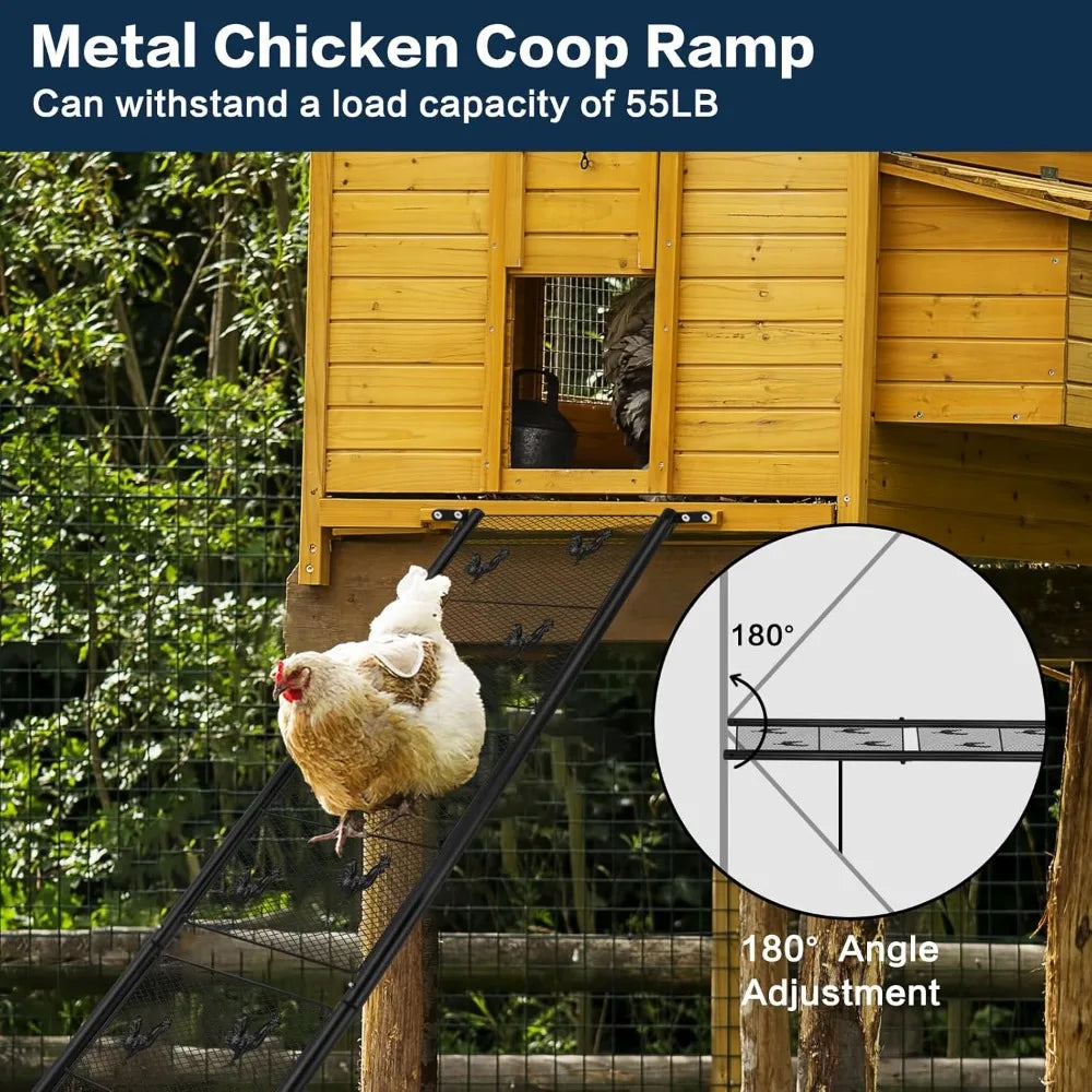 Adjustable Chicken Coop Ramp And Ladder For Henhouse Supports 80 Pounds Stainless Steel Indoor Outdoor
