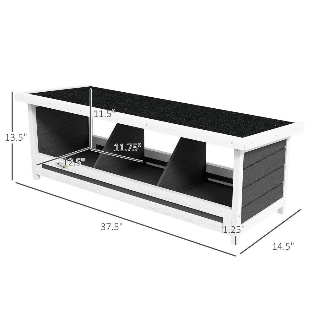 Wood Nesting Boxes for Up to 3 Chickens with Asphalt Roof Gray