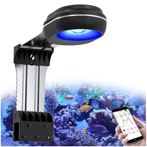 PopBloom WiFi Nano Aquarium LED Light 60W Full Spectrum Reef Coral SPS and LPS Saltwater Tank Illumination