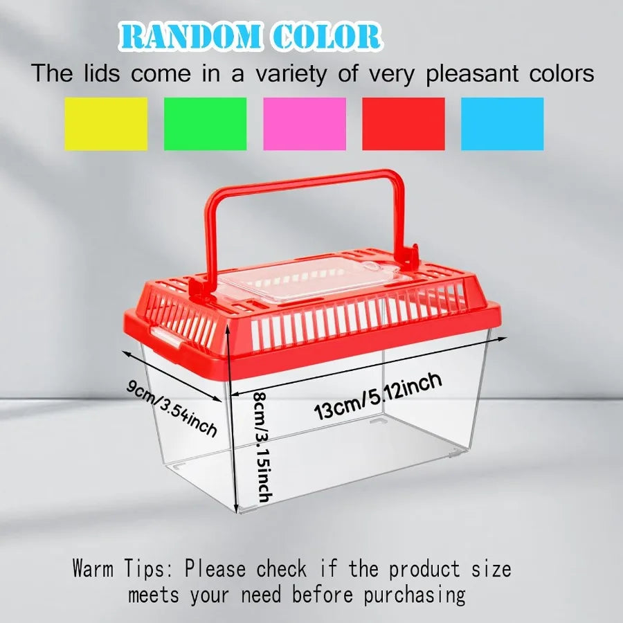 12 Piece Plastic Reptile Terrarium Carrier Cage Tarantula Enclosure