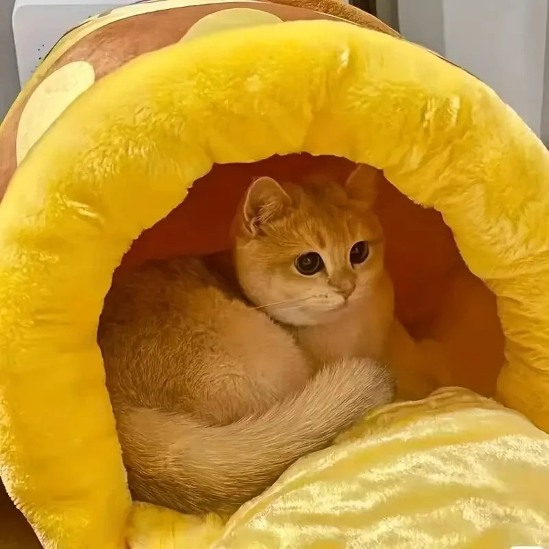 Honey Pot Shaped Cat Sofa Bed Nest Plush for Small Cats