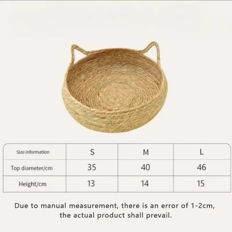 Four Seasons Handmade Cotton Cat Nest Vine Woven Bed Removable Washable