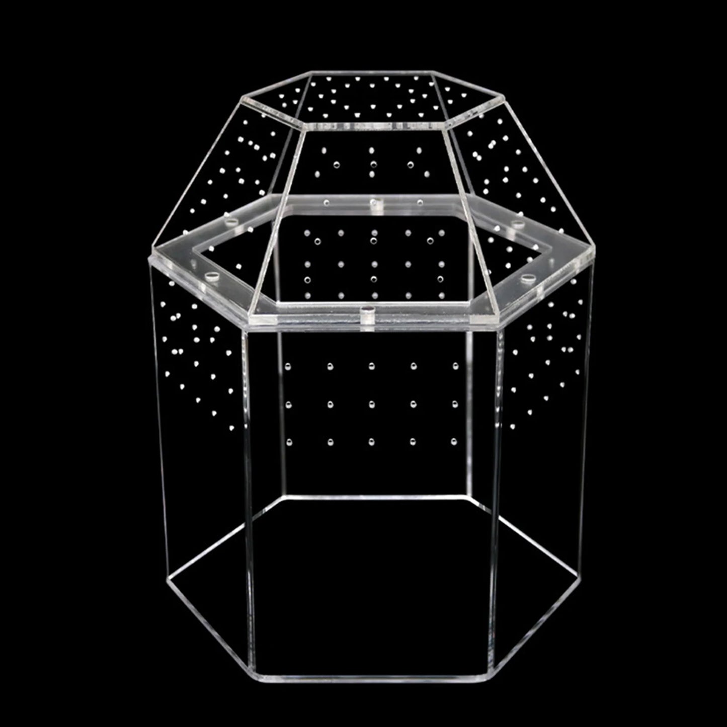 Acrylic Jumping Spider Enclosure Ventilated Breeding Box 7.09 x 6.3 x 8.66 in