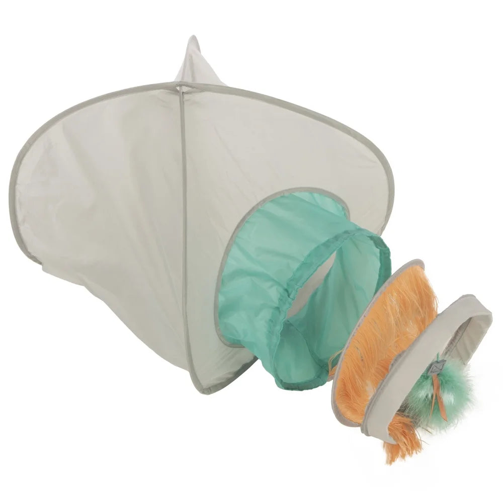 Fringe Cat Hideout With Play Tunnel Crinkle Toy Indoor Cat Resting Space