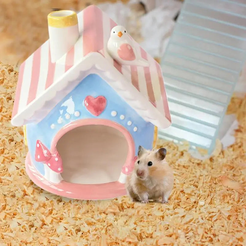 Gerbil House Cool Bed Hamster Home Creative Chinchilla Hut Pet Cage Accessories Gerbil Houses and Hideouts Small Animal Hides