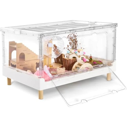 Acrylic Hamster Cage And Guinea Pig Cage Large Transparent Small Animal Habitat For Hamsters Gerbils Hedgehogs