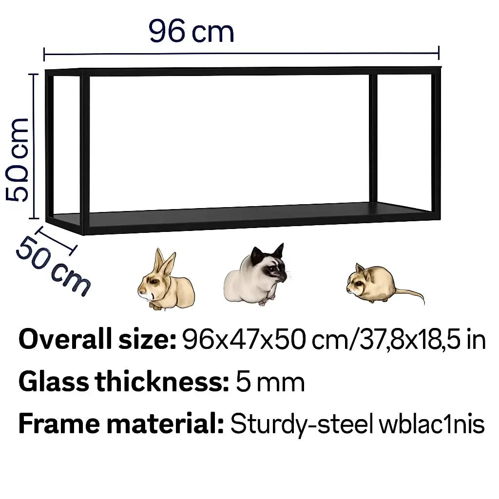 Hamster Cage 360 Degree Viewing Transparent Hamster Habitat with Universal Wheels Chew Proof Dual Door Small Animal Habitat Portable