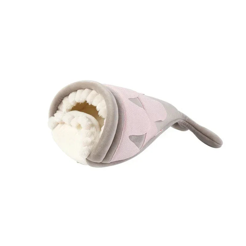 Cute Hamster Nest Guinea Pig Hammock House Winter Warm Cotton Short Plush Big Mouth Fish Shape Small Pet Supplies