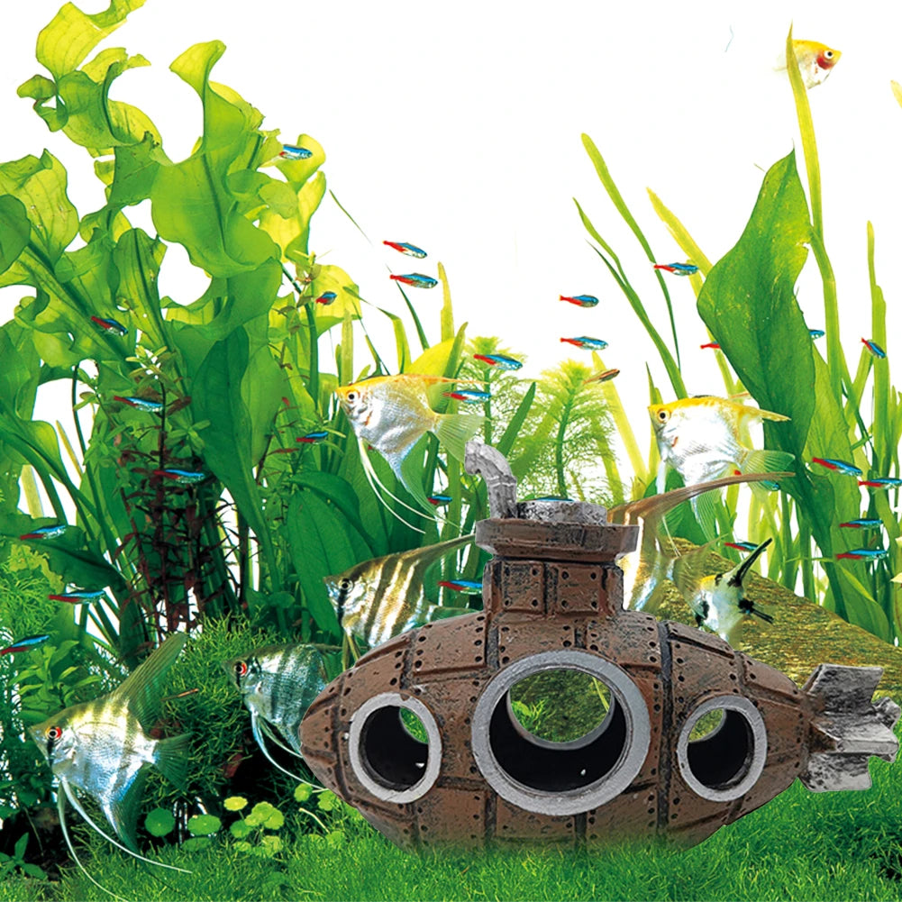 Aquarium Submarine Ornament Submarine Wreck Decoration Fish Tank Landscaping