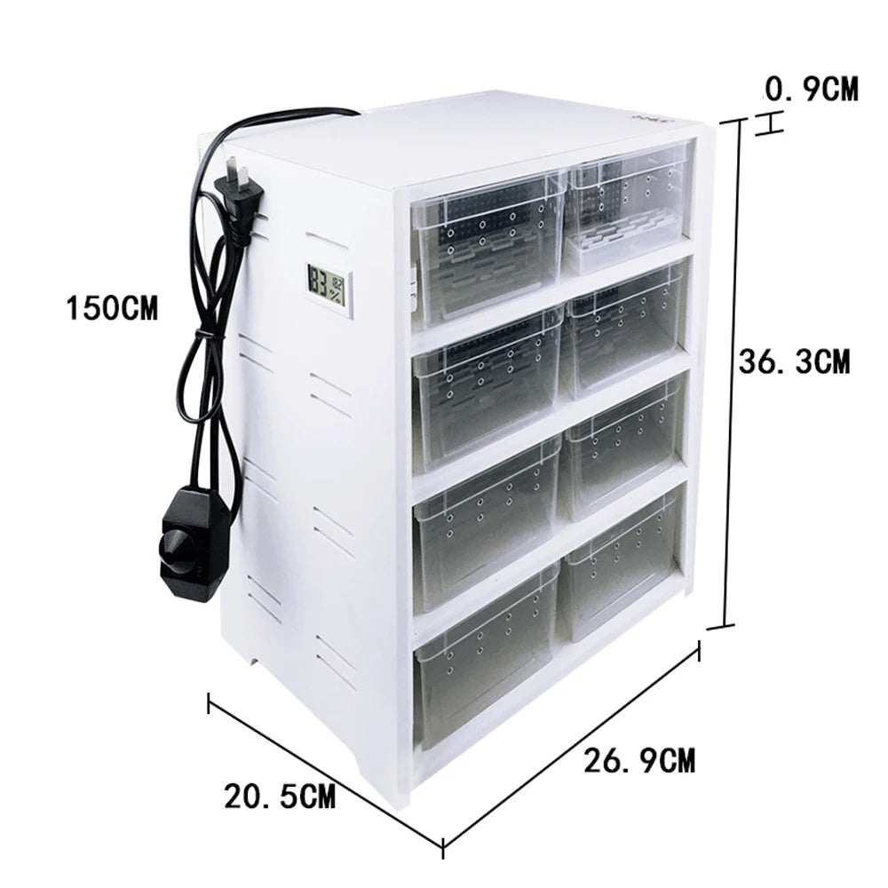 LOYALHEARTDY 8 Grid Reptile Enclosure Cage With Heating Pad
