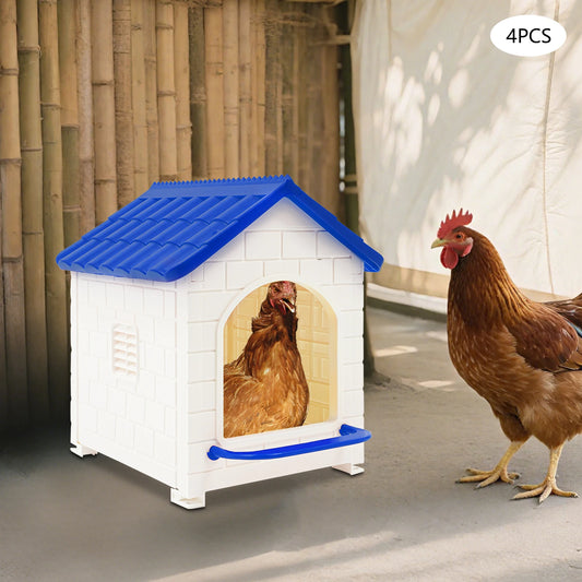 Blue Plastic Egg Box Nesting Box With Nest Pad 4 Pack