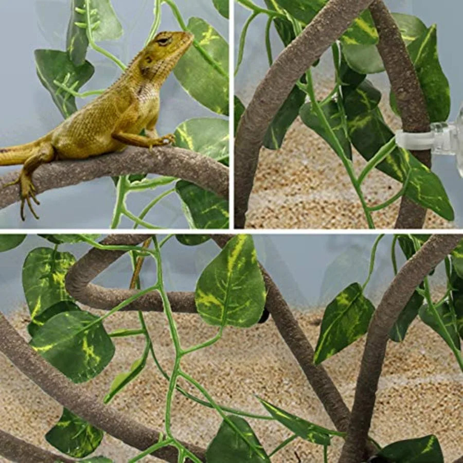 8ft Flexible Reptile Vines With Suction Cups Ideal For Chameleons Lizards Geckos
