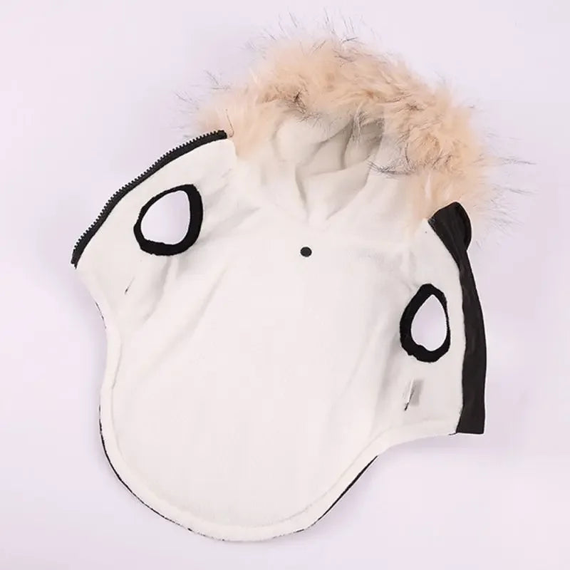 Fleece Lined Dog Hoodie With Built In Harness Warm Winter Jacket With Hood For Small And Medium Dogs