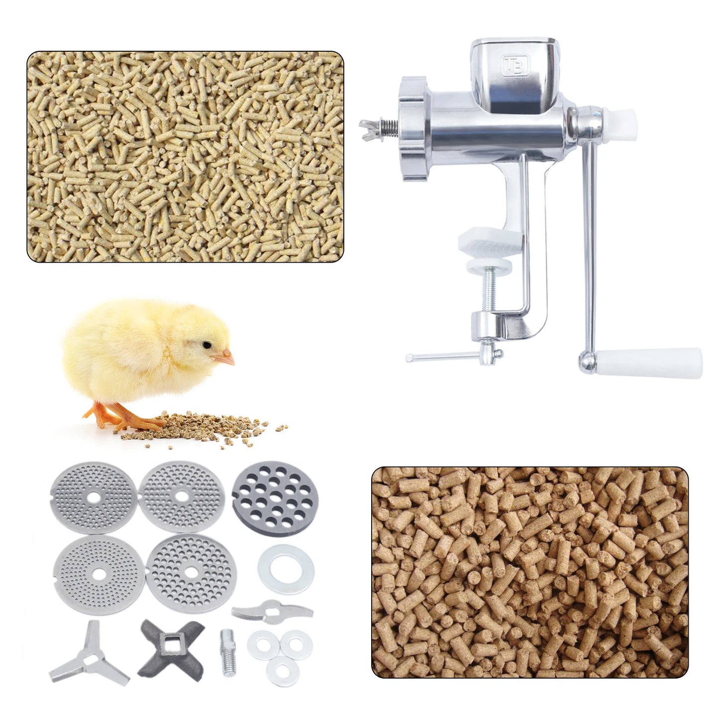 Manual Animal Feed Granulator Household Feed Pellet Machine Pet Feedstuff Maker Food Processing Tool