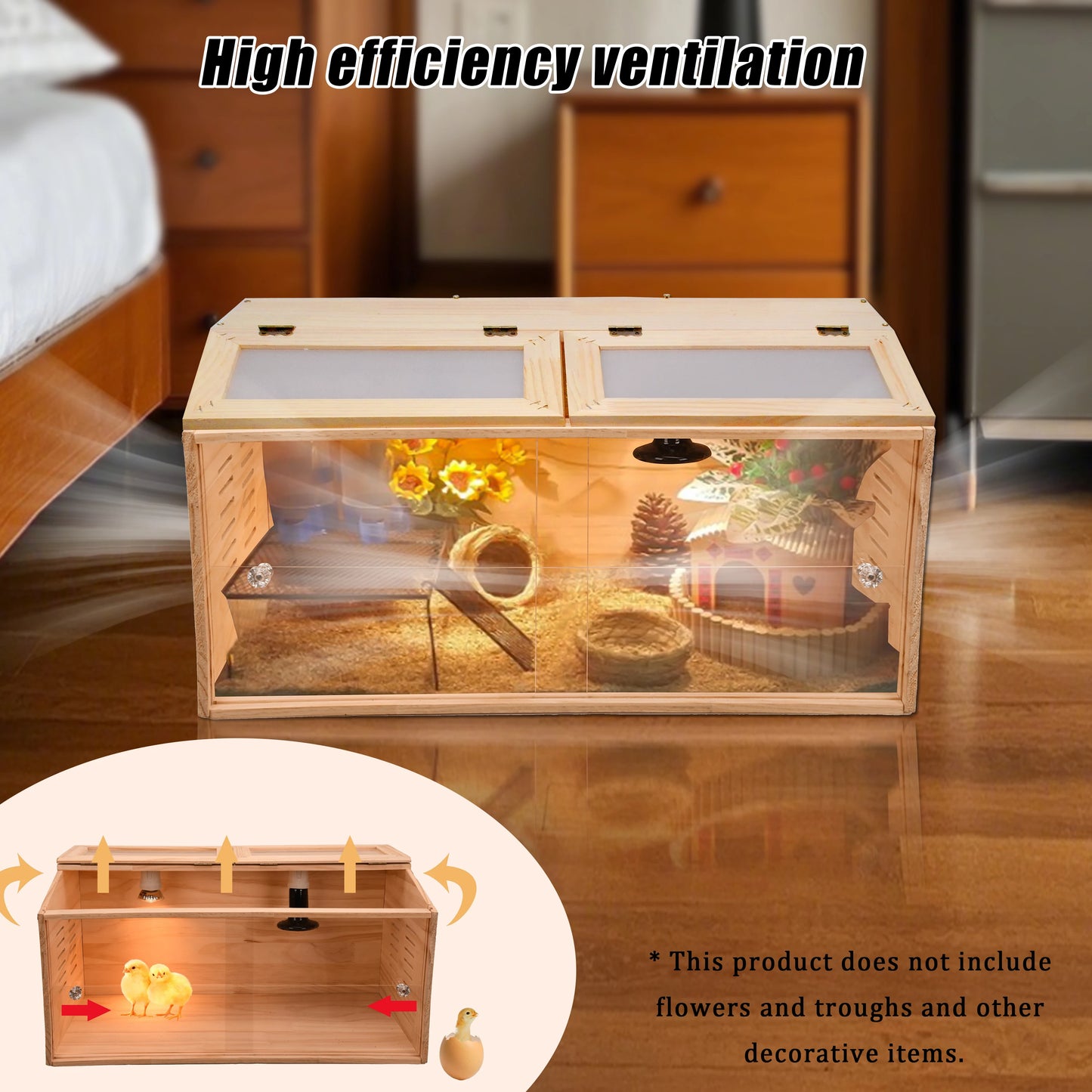 Wooden Chicken Brooder Box Small Animal Cage For Poultry Breeding Quail Birds Hamsters Hedgehogs Supplies