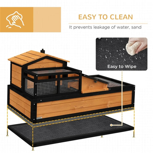 Pet House Tortoise Habitat Secure Durable Three Room Small Animal Enclosure