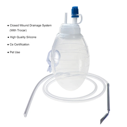 Silicone Drainage System Medical Silicone Negative Pressure Ball Drainage Tube Veterinary Equipment Pet Surgical Instruments