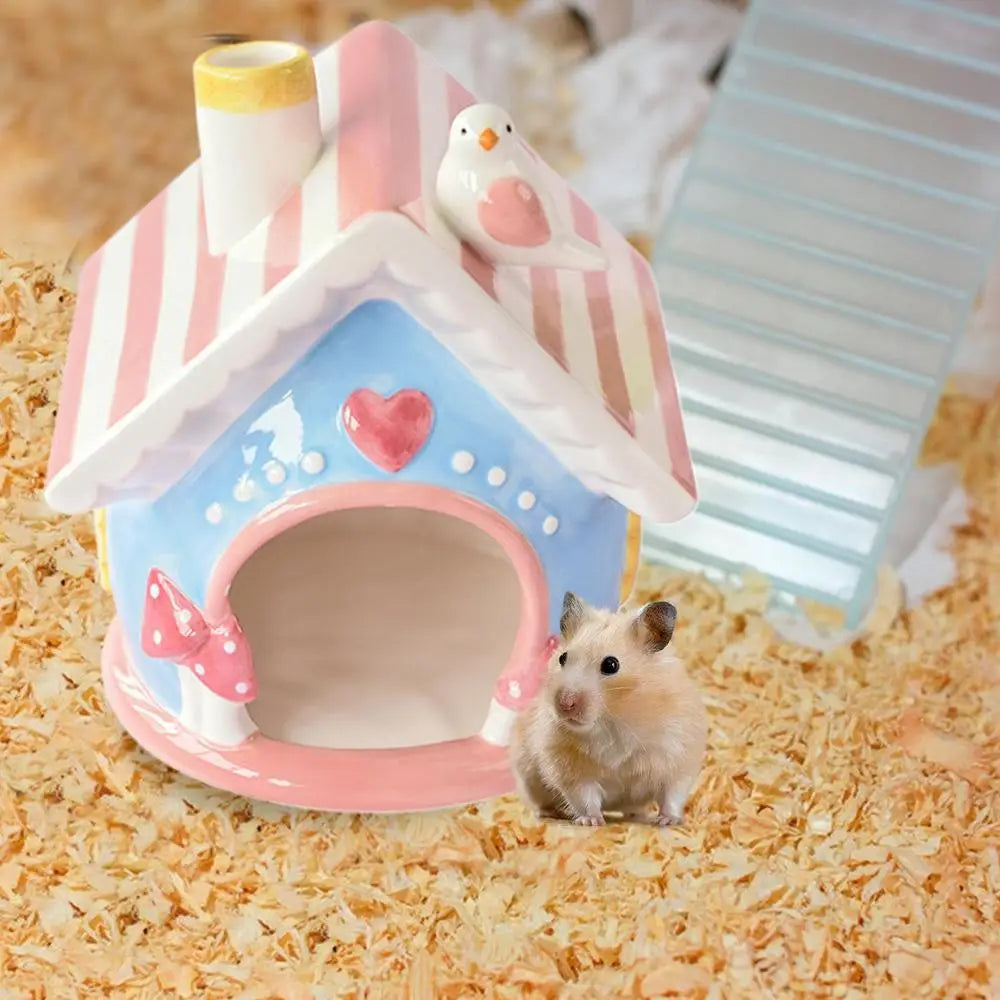 Gerbil House Cool Bed Hamster Home Creative Chinchilla Hut Pet Cage Accessories Gerbil Houses and Hideouts Small Animal Hides