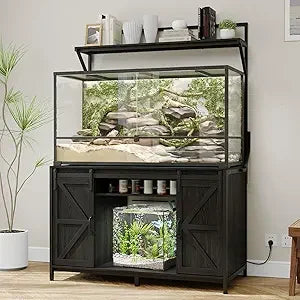 Farmhouse Reptile Tank Stand with Power Outlet for 120 Gallon Bearded Dragon Tank 48 Inch by 24 Inch Heavy Duty Aquari