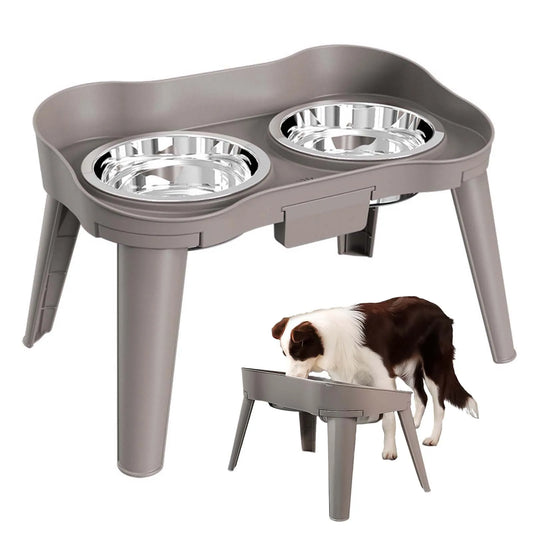 Raised Stand Elevated Dog Feeder Non-Slip No Spill Design